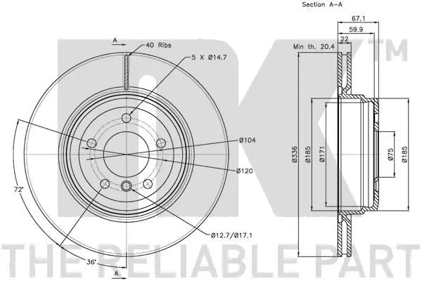 Handler.Part Brake disc NK 201569 3