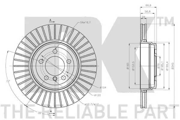 Handler.Part Brake disc NK 201579 3