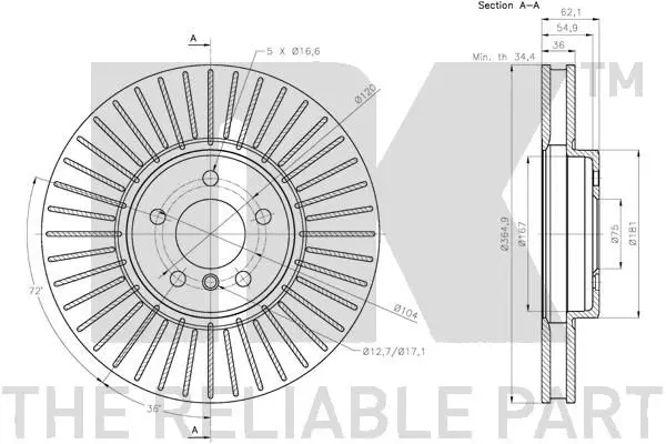 Handler.Part Brake disc NK 201589 3