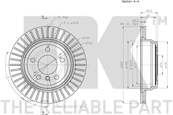 Handler.Part Brake disc NK 201597 3