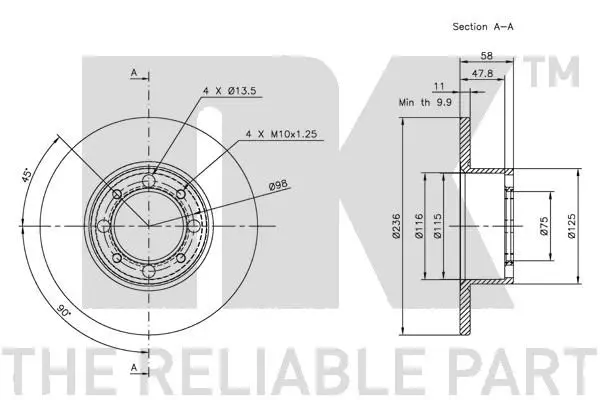 Handler.Part Brake disc NK 201807 2