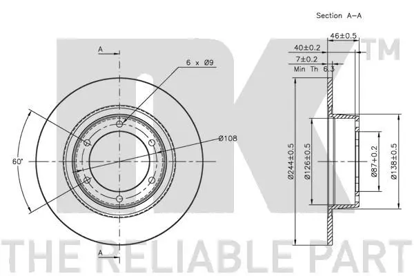 Handler.Part Brake disc NK 201901 3