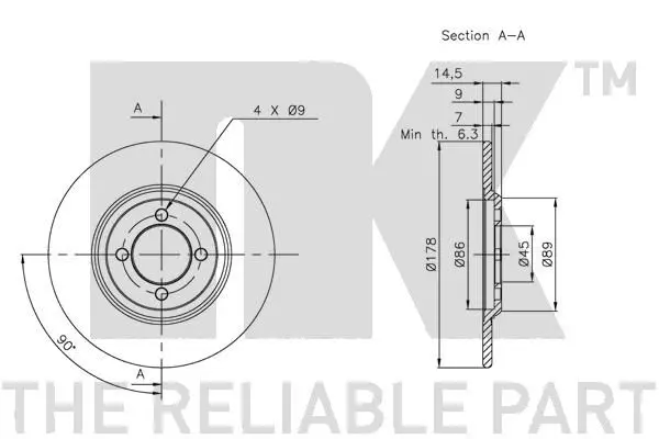 Handler.Part Brake disc NK 201904 2