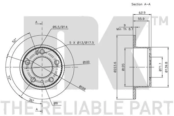 Handler.Part Brake disc NK 201917 3