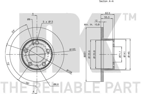 Handler.Part Brake disc NK 201922 3