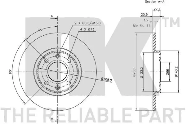 Handler.Part Brake disc NK 201925 3