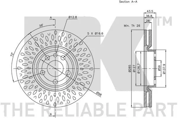 Handler.Part Brake disc NK 201933 3