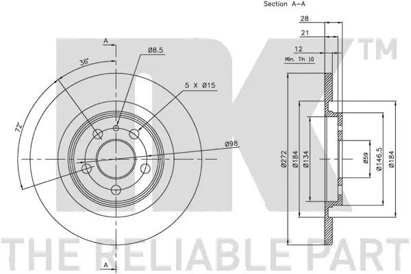 Handler.Part Brake disc NK 201934 3