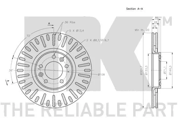 Handler.Part Brake disc NK 201948 3