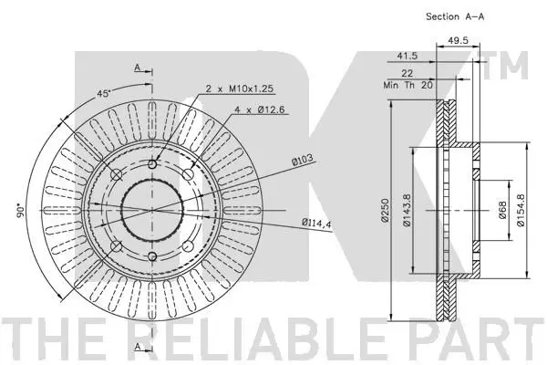 Handler.Part Brake disc NK 202215 3