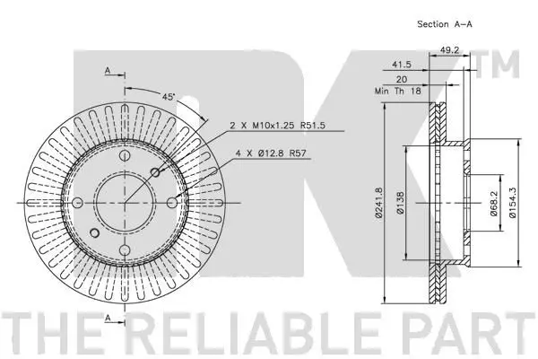 Handler.Part Brake disc NK 202230 3