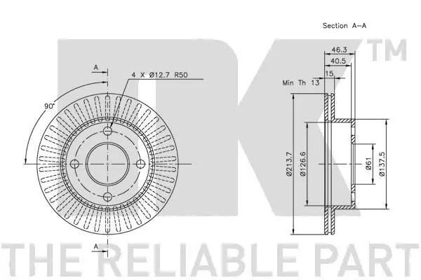 Handler.Part Brake disc NK 202235 3