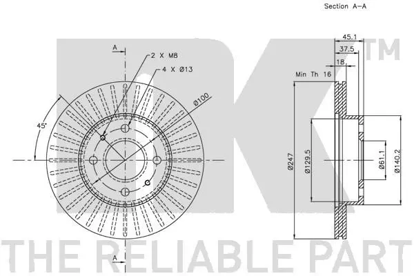 Handler.Part Brake disc NK 202245 3