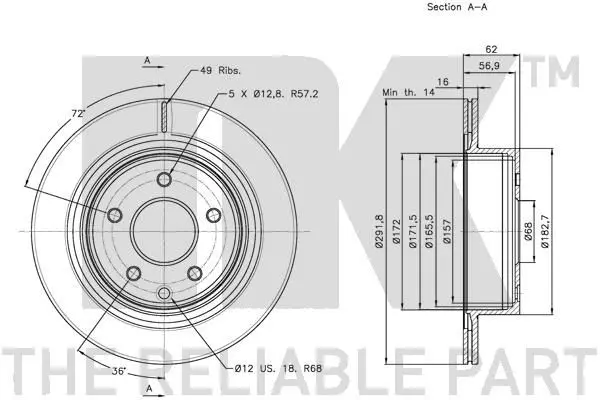 Handler.Part Brake disc NK 202261 3