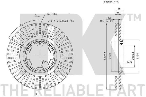 Handler.Part Brake disc NK 202262 3