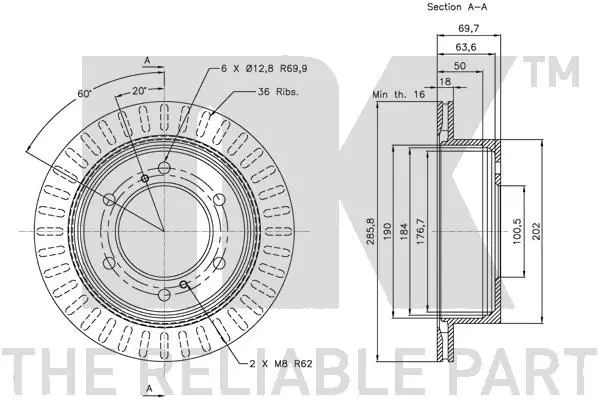 Handler.Part Brake disc NK 202266 3