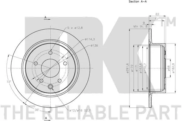 Handler.Part Brake disc NK 202273 3