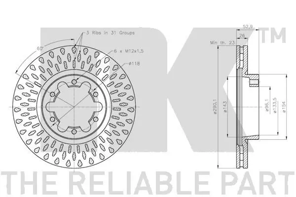 Handler.Part Brake disc NK 202287 3