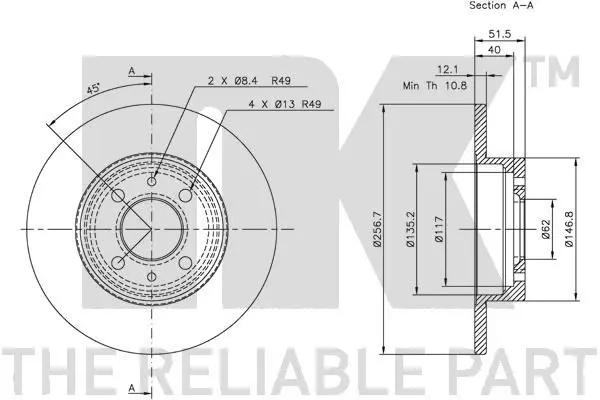 Handler.Part Brake disc NK 202308 2