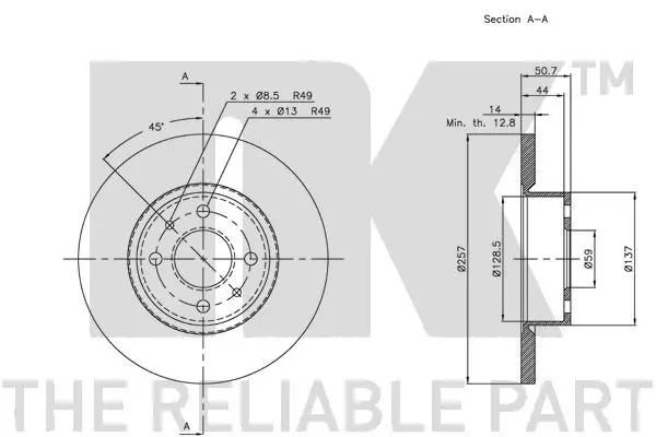 Handler.Part Brake disc NK 202328 2