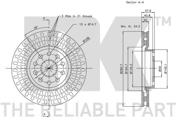 Handler.Part Brake disc NK 202335 3