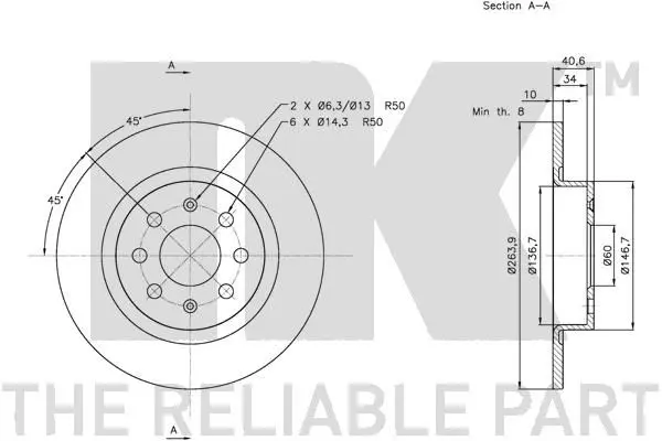 Handler.Part Brake disc NK 202351 3