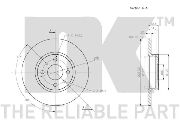 Handler.Part Brake disc NK 202365 3