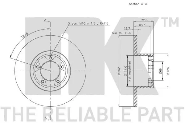 Handler.Part Brake disc NK 202509 3