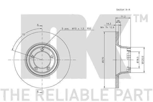 Handler.Part Brake disc NK 202517 3