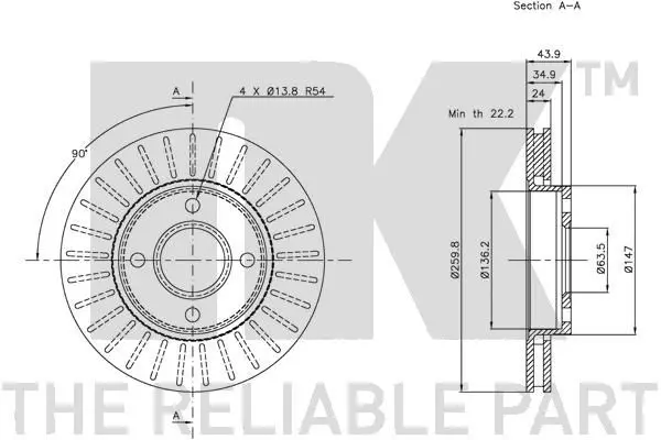 Handler.Part Brake disc NK 202540 3