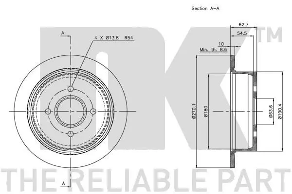 Handler.Part Brake disc NK 202541 3