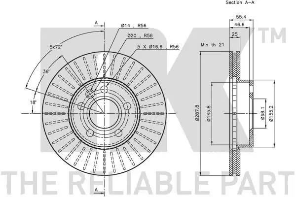 Handler.Part Brake disc NK 202545 3