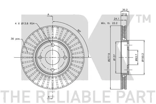 Handler.Part Brake disc NK 202553 3