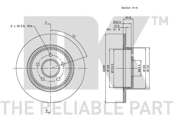 Handler.Part Brake disc NK 202559 2