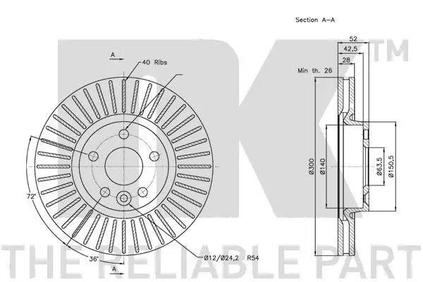 Handler.Part Brake disc NK 202573 3