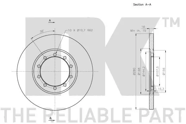 Handler.Part Brake disc NK 202577 3