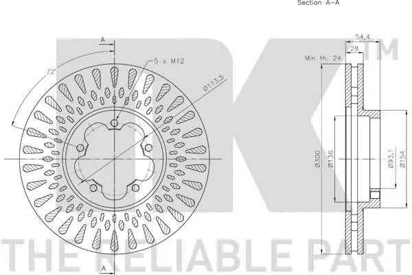 Handler.Part Brake disc NK 312587 3