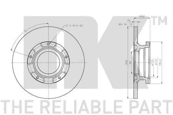 Handler.Part Brake disc NK 202597 3