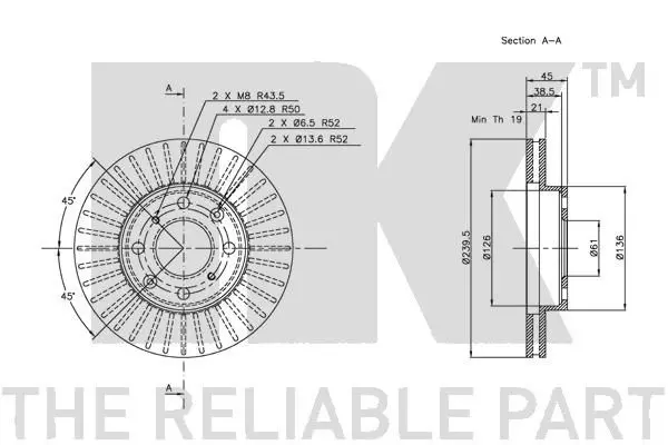 Handler.Part Brake disc NK 202615 3