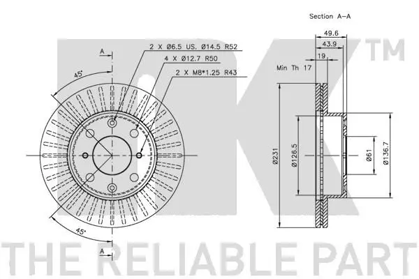 Handler.Part Brake disc NK 202617 2