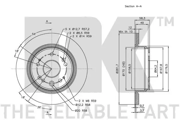 Handler.Part Brake disc NK 202627 3