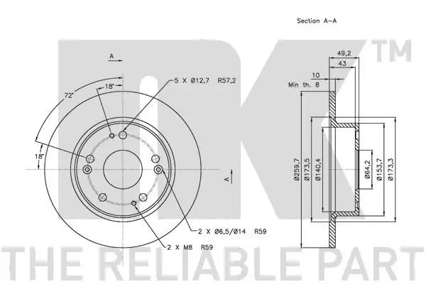 Handler.Part Brake disc NK 202638 3