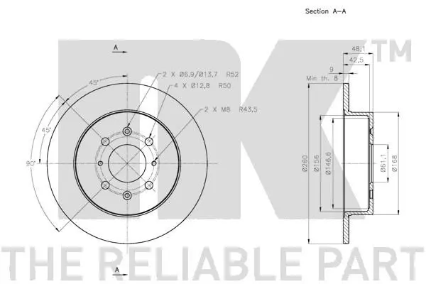 Handler.Part Brake disc NK 202643 3