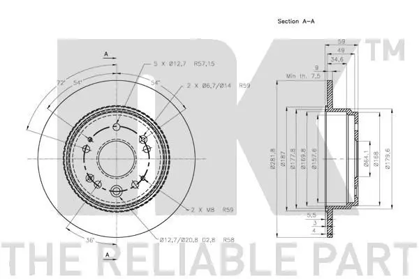 Handler.Part Brake disc NK 202644 3