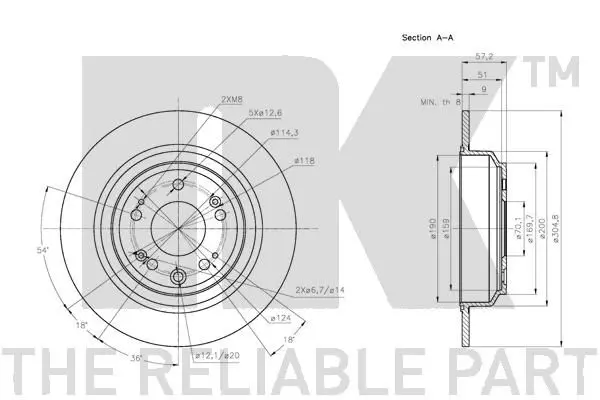 Handler.Part Brake disc NK 202652 3