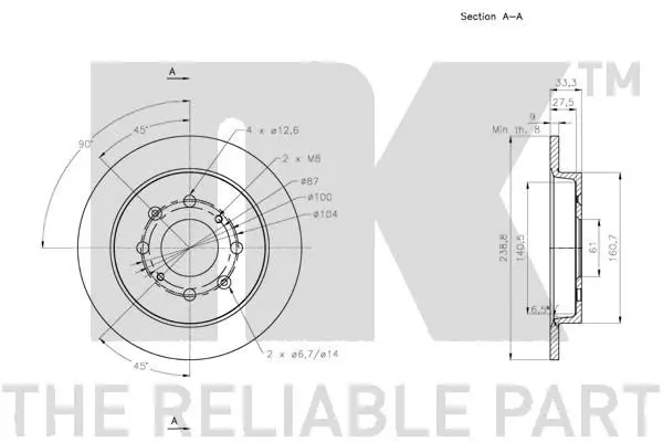 Handler.Part Brake disc NK 202657 3