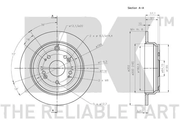 Handler.Part Brake disc NK 202664 3