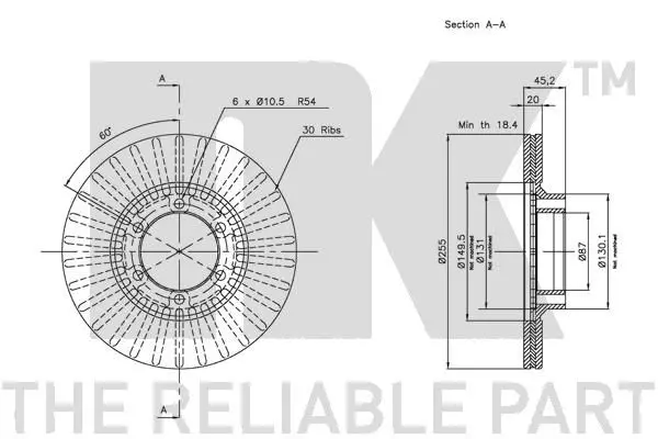 Handler.Part Brake disc NK 203003 2