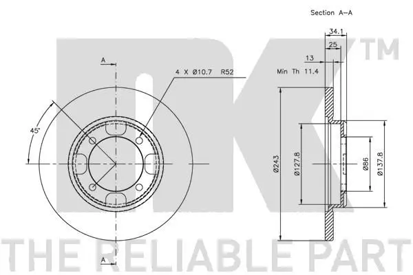 Handler.Part Brake disc NK 203005 3