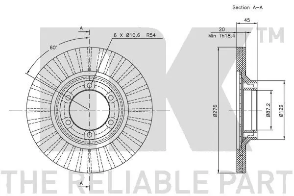 Handler.Part Brake disc NK 203006 3